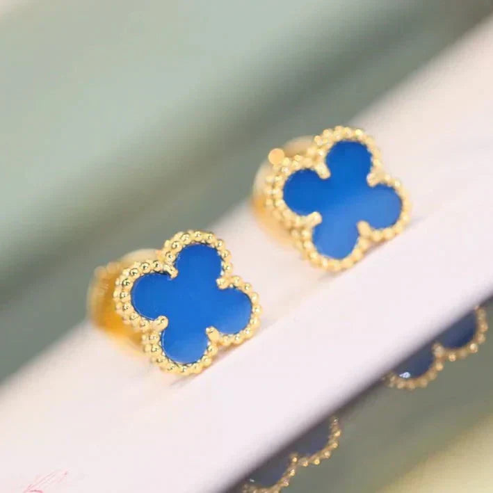 [Panda Jewelry]CLOVER MINI 9.5MM TURQUOISE EARRINGS