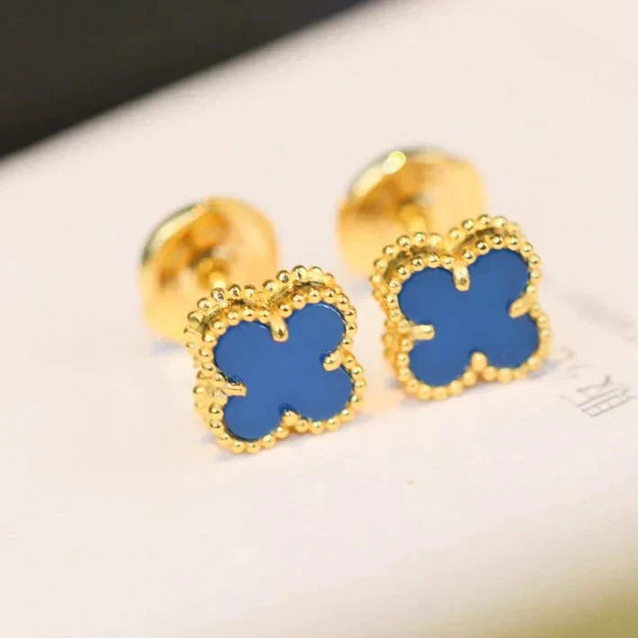 [Panda Jewelry]CLOVER MINI 9.5MM TURQUOISE EARRINGS