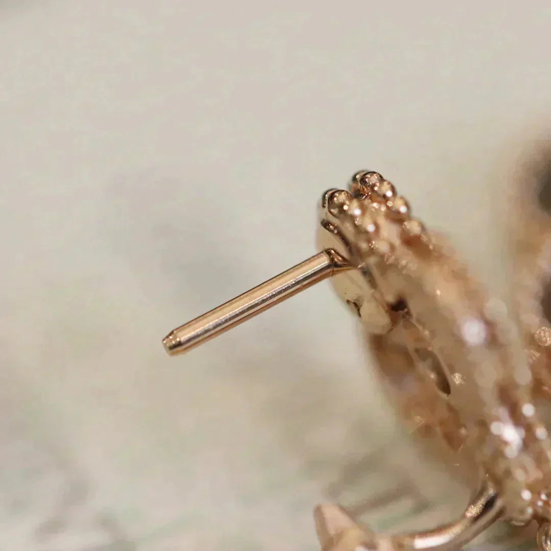 [Panda Jewelry]CLOVER MEDIUM 1 MOTIFS FUll DIAMOND EARRINGS