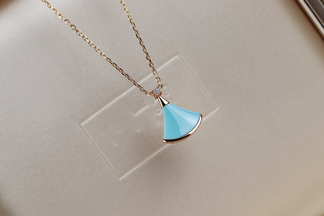 [Panda Jewelry]DREAM NECKLACE TURQUOISE PINK GOLD