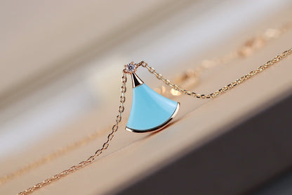 [Panda Jewelry]DREAM NECKLACE TURQUOISE PINK GOLD