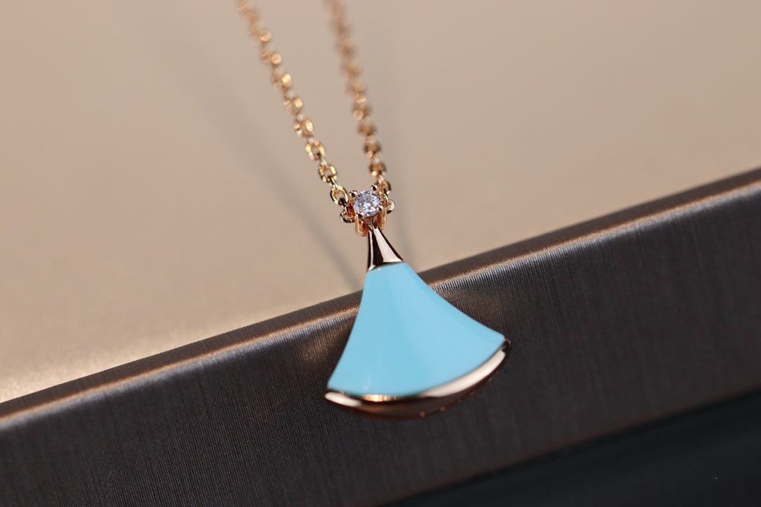 [Panda Jewelry]DREAM NECKLACE TURQUOISE PINK GOLD