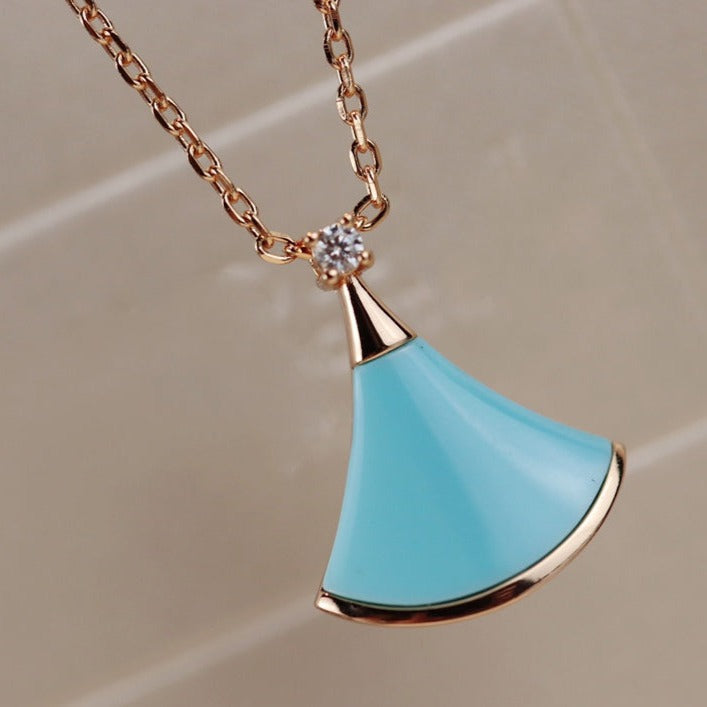 [Panda Jewelry]DREAM NECKLACE TURQUOISE PINK GOLD