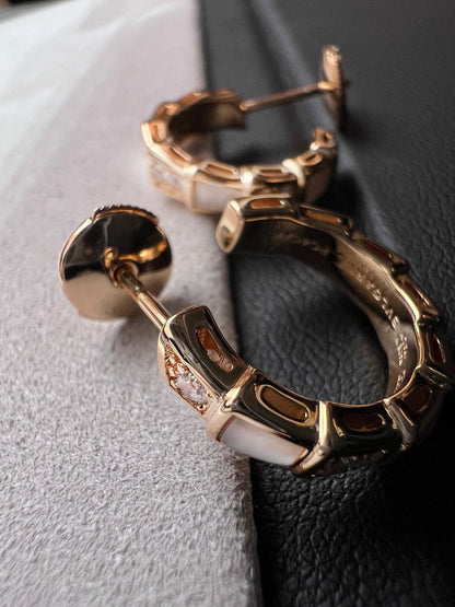 [Panda Jewelry]SERPENTI MOP PINK GOLD EARRINGS