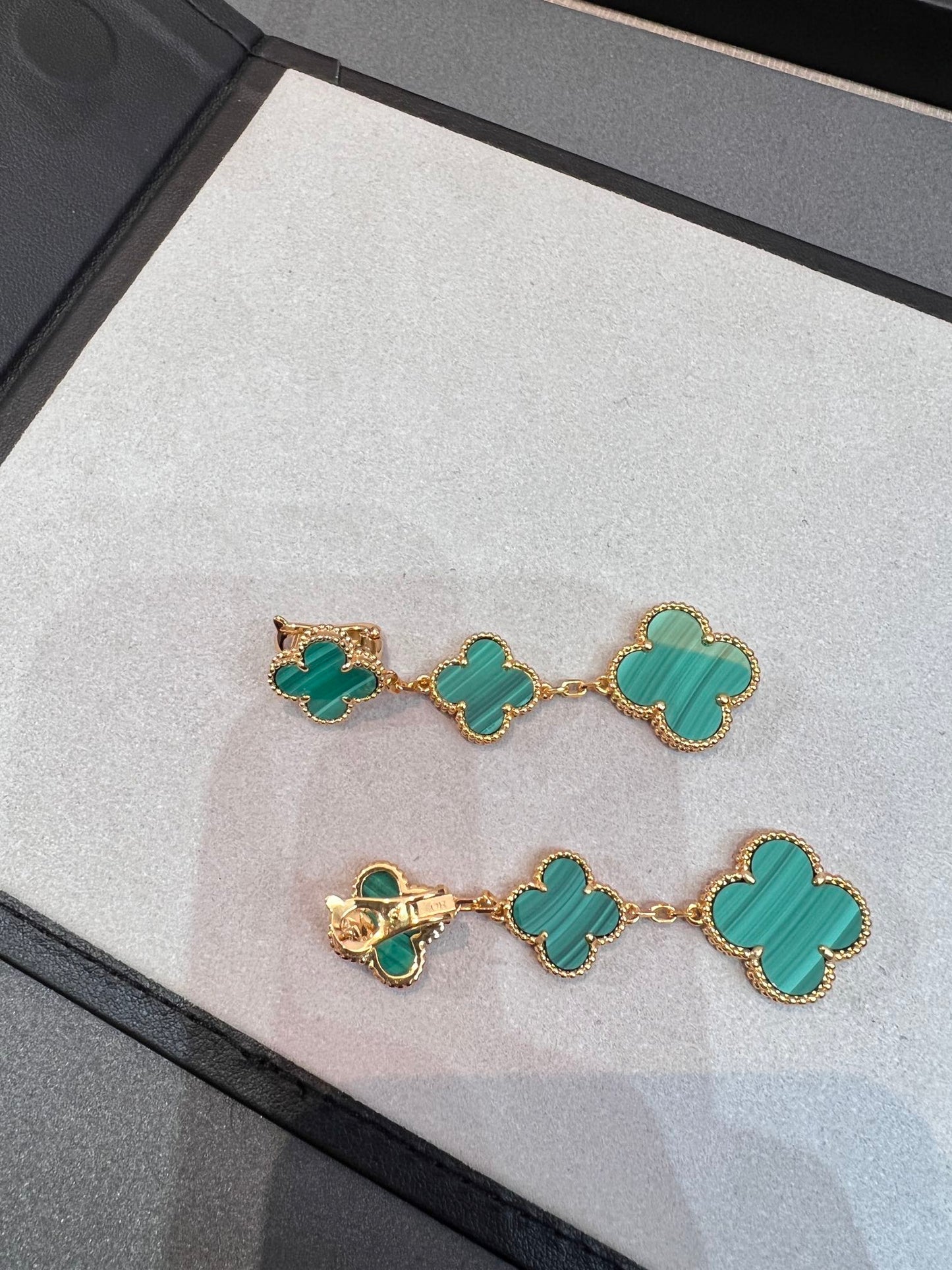[Panda Jewelry]CLOVER MALACHITE 3 MOTIFS GOLD
