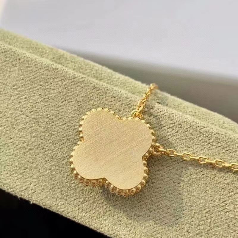[Panda Jewelry]CLOVER 15MM DIAMOND TURQUOISE NECKLACE