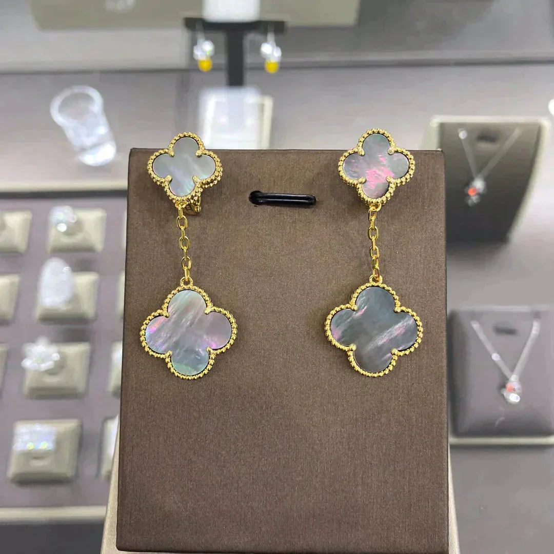 [Panda Jewelry]CLOVER 2 MOTIFS  EARRINGS (MULTIPLE CHOICESC