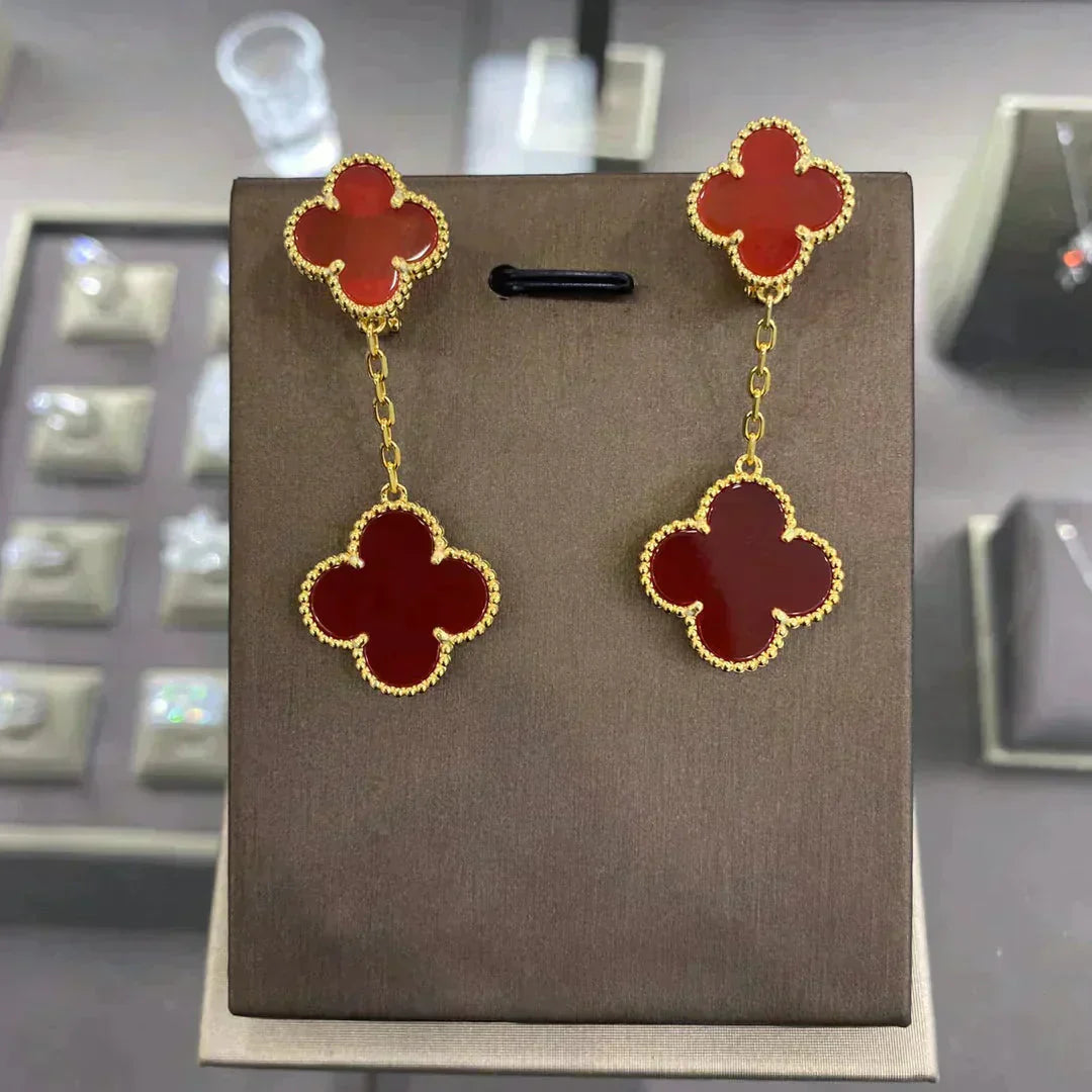 [Panda Jewelry]CLOVER 2 MOTIFS  EARRINGS (MULTIPLE CHOICESC