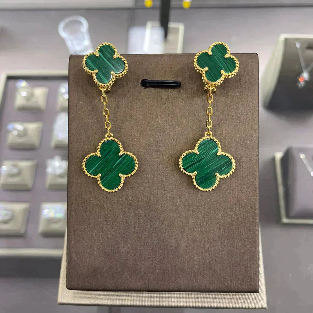 [Panda Jewelry]CLOVER 2 MOTIFS  EARRINGS (MULTIPLE CHOICESC