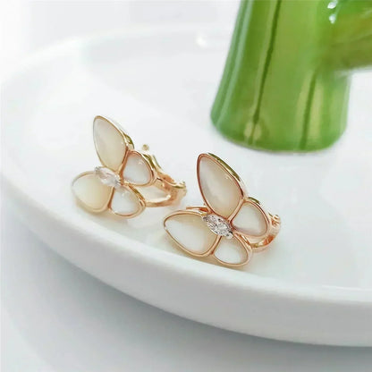 [Panda Jewelry]BUTTERFLY MOP DIAMOND EARRINGS