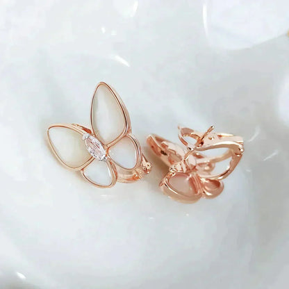 [Panda Jewelry]BUTTERFLY MOP DIAMOND EARRINGS