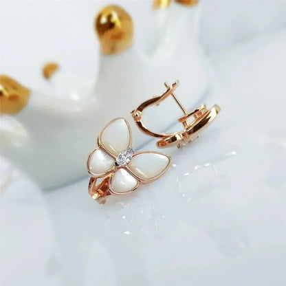 [Panda Jewelry]BUTTERFLY MOP DIAMOND EARRINGS