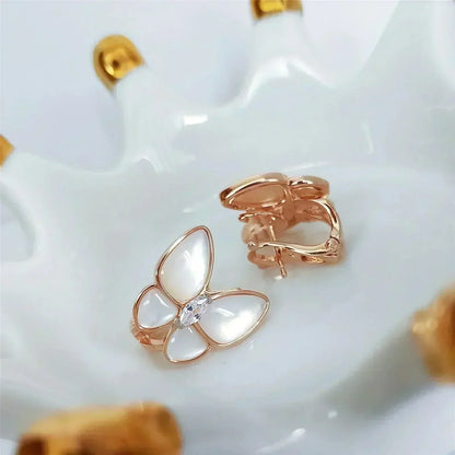 [Panda Jewelry]BUTTERFLY MOP DIAMOND EARRINGS