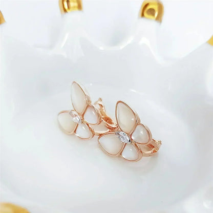 [Panda Jewelry]BUTTERFLY MOP DIAMOND EARRINGS