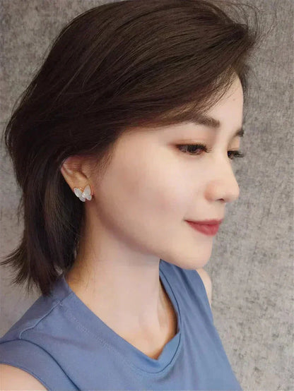 [Panda Jewelry]BUTTERFLY MOP DIAMOND EARRINGS