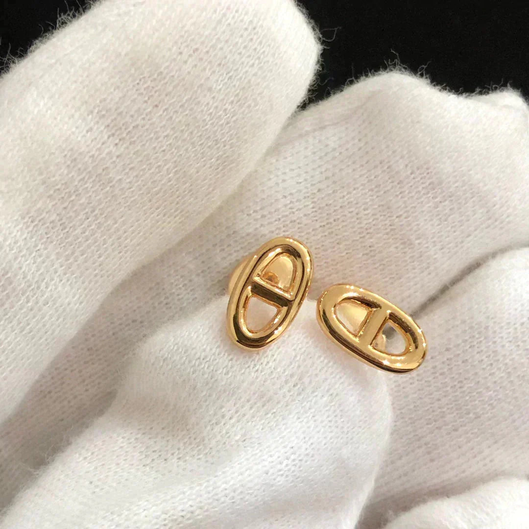 [Panda Jewelry]CHAINE SMALL EARRINGS GOLD AND SILVER