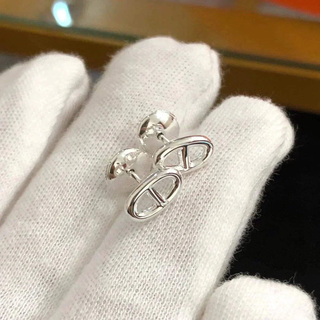 [Panda Jewelry]CHAINE SMALL EARRINGS GOLD AND SILVER