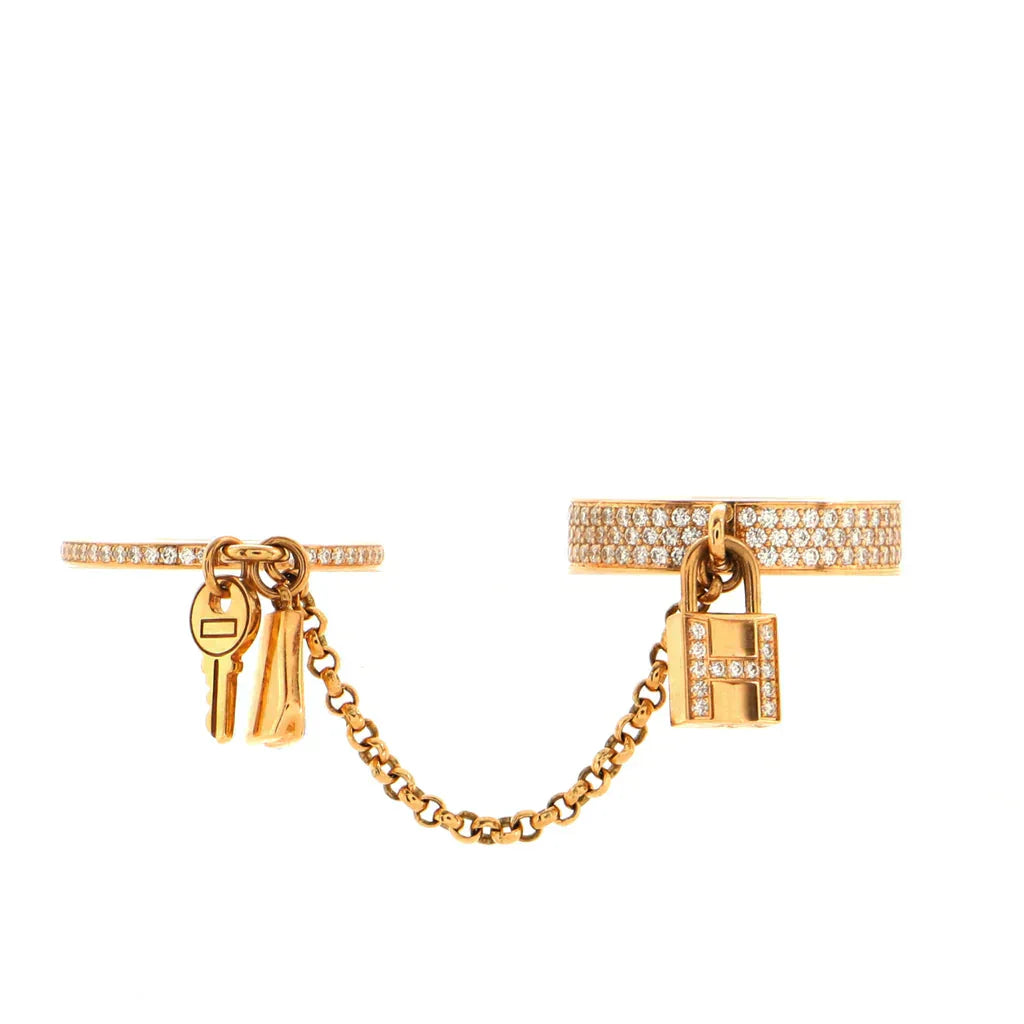 [Panda Jewelry]HM KELLY CLOCHETTE DOUBLE RING IN  WITH DIAMONDS