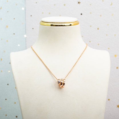 [Panda Jewelry]SERPENTI PINK GOLD NECKLACE DIAMOND