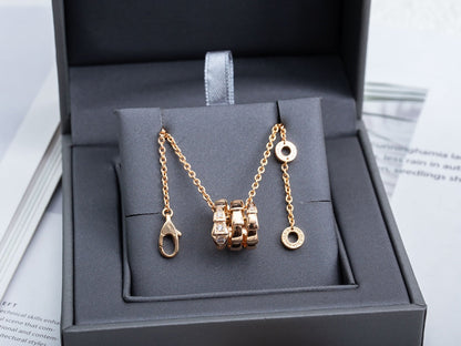 [Panda Jewelry]SERPENTI PINK GOLD NECKLACE DIAMOND