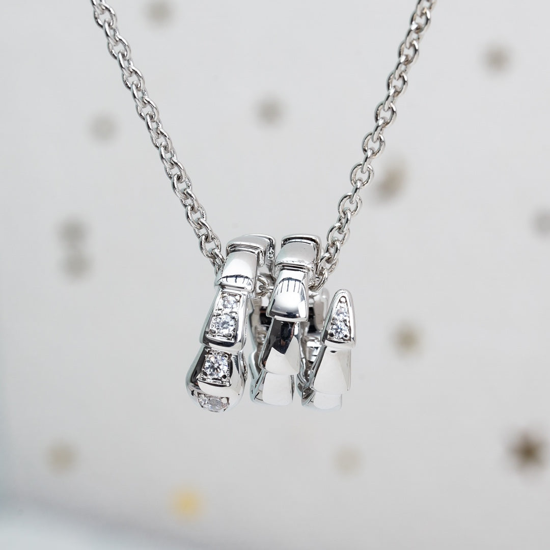 [Panda Jewelry]SERPENTI SILVER NECKLACE DIAMOND