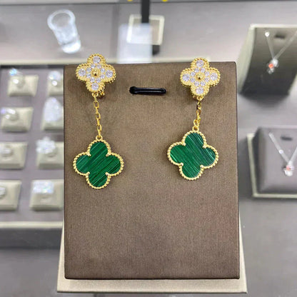 [Panda Jewelry]CLOVER  2 MOTIFS  DIAMOND  EARRINGS (MULTIPLE CHOICESç´