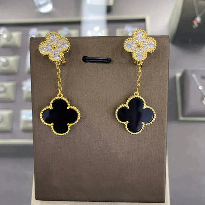 [Panda Jewelry]CLOVER  2 MOTIFS  DIAMOND  EARRINGS (MULTIPLE CHOICESç´
