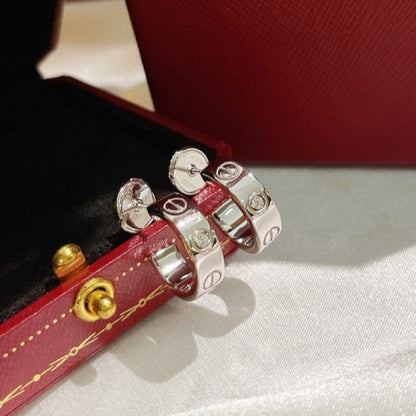 [Panda Jewelry]LOVE EARRINGS 5.7MM 2 DIAMONDS