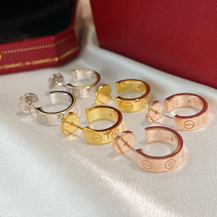 [Panda Jewelry]LOVE EARRINGS 5.7MM 2 DIAMONDS