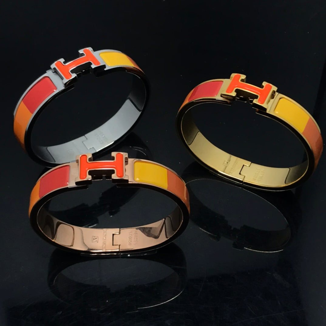 [Panda Jewelry]H BRACELET ORANGE RAINBOW CERAMIC