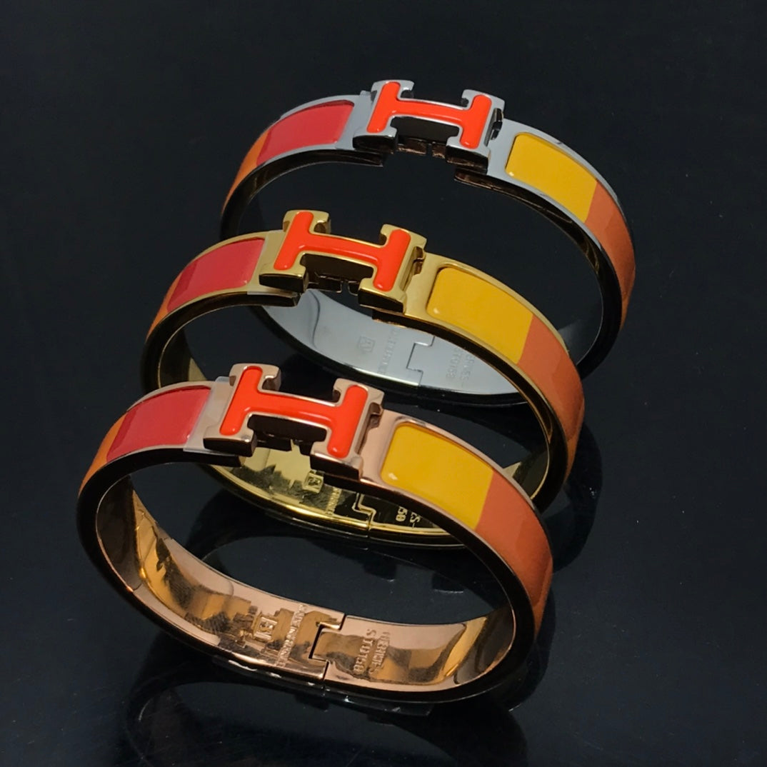 [Panda Jewelry]H BRACELET ORANGE RAINBOW CERAMIC