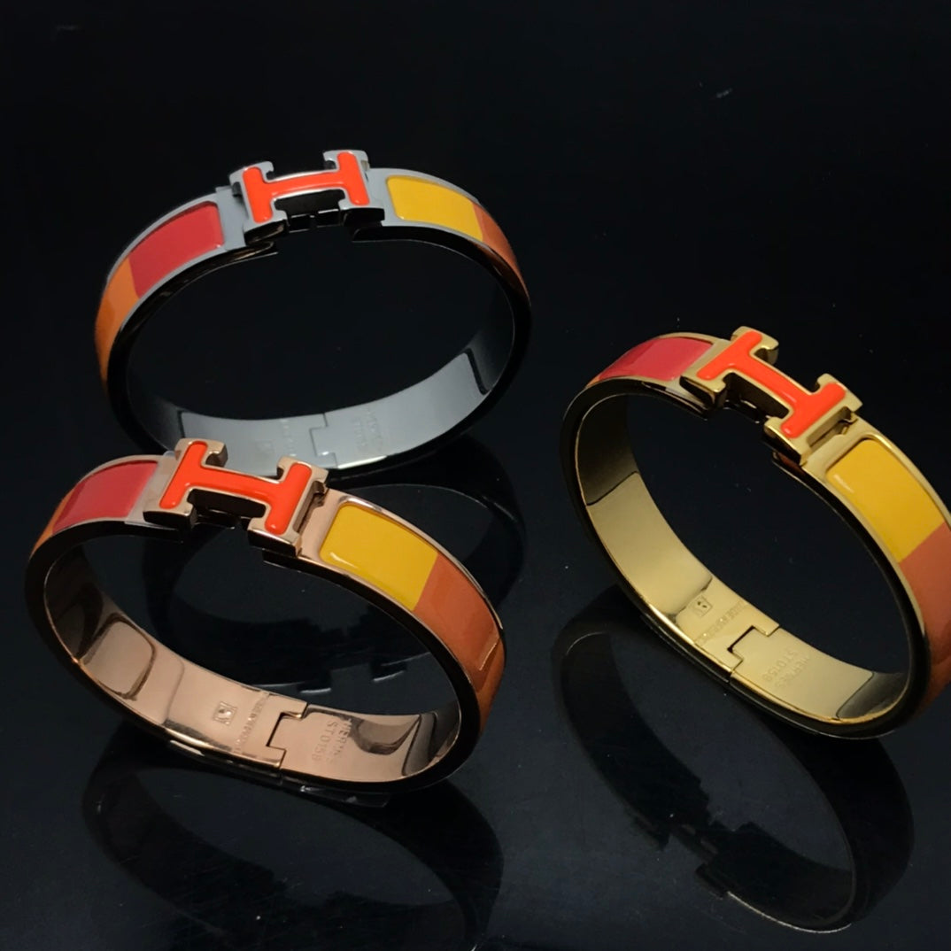 [Panda Jewelry]H BRACELET ORANGE RAINBOW CERAMIC