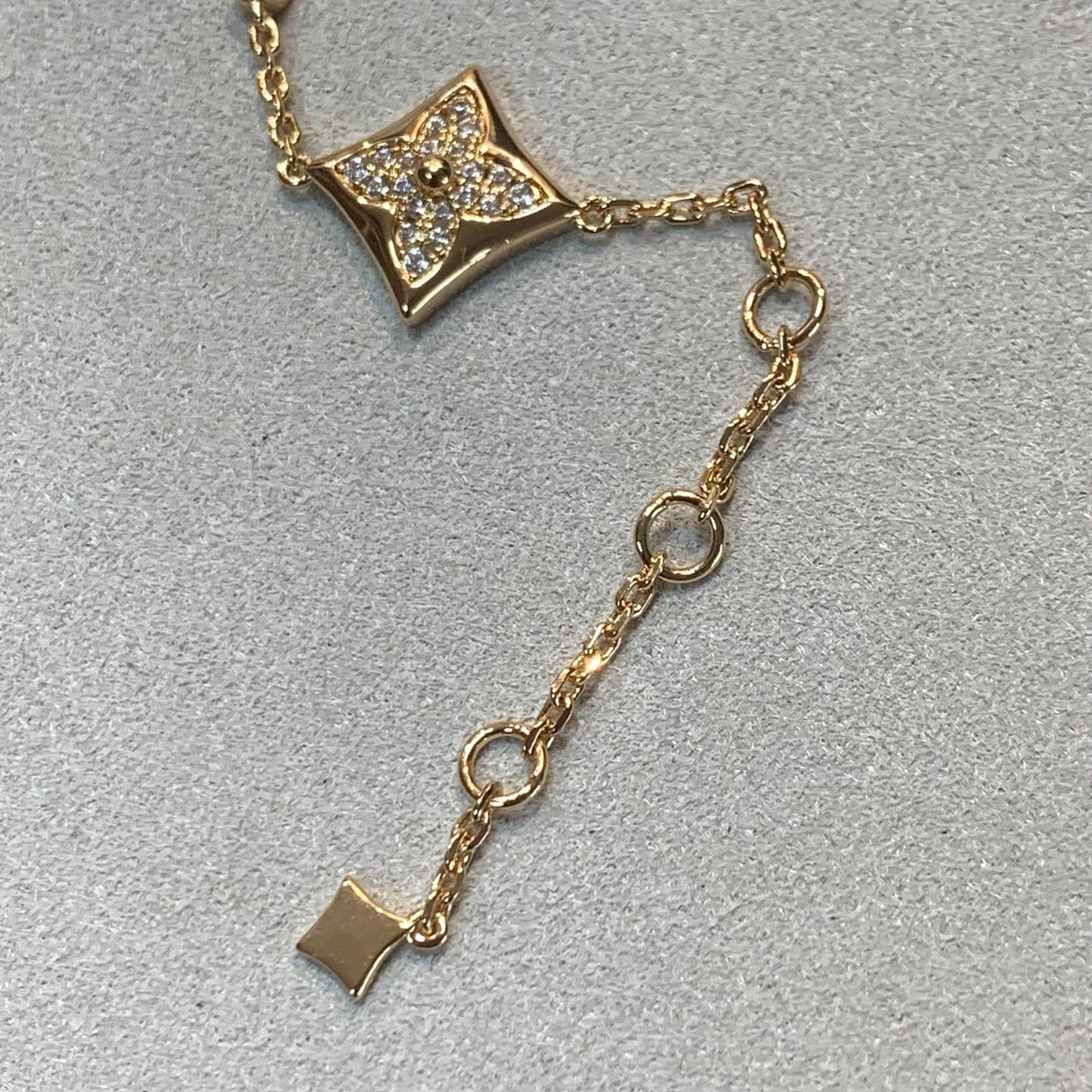[Panda Jewelry]STAR AND SUN 4 MOTIFS GOLD DIAMONDS BRACELET