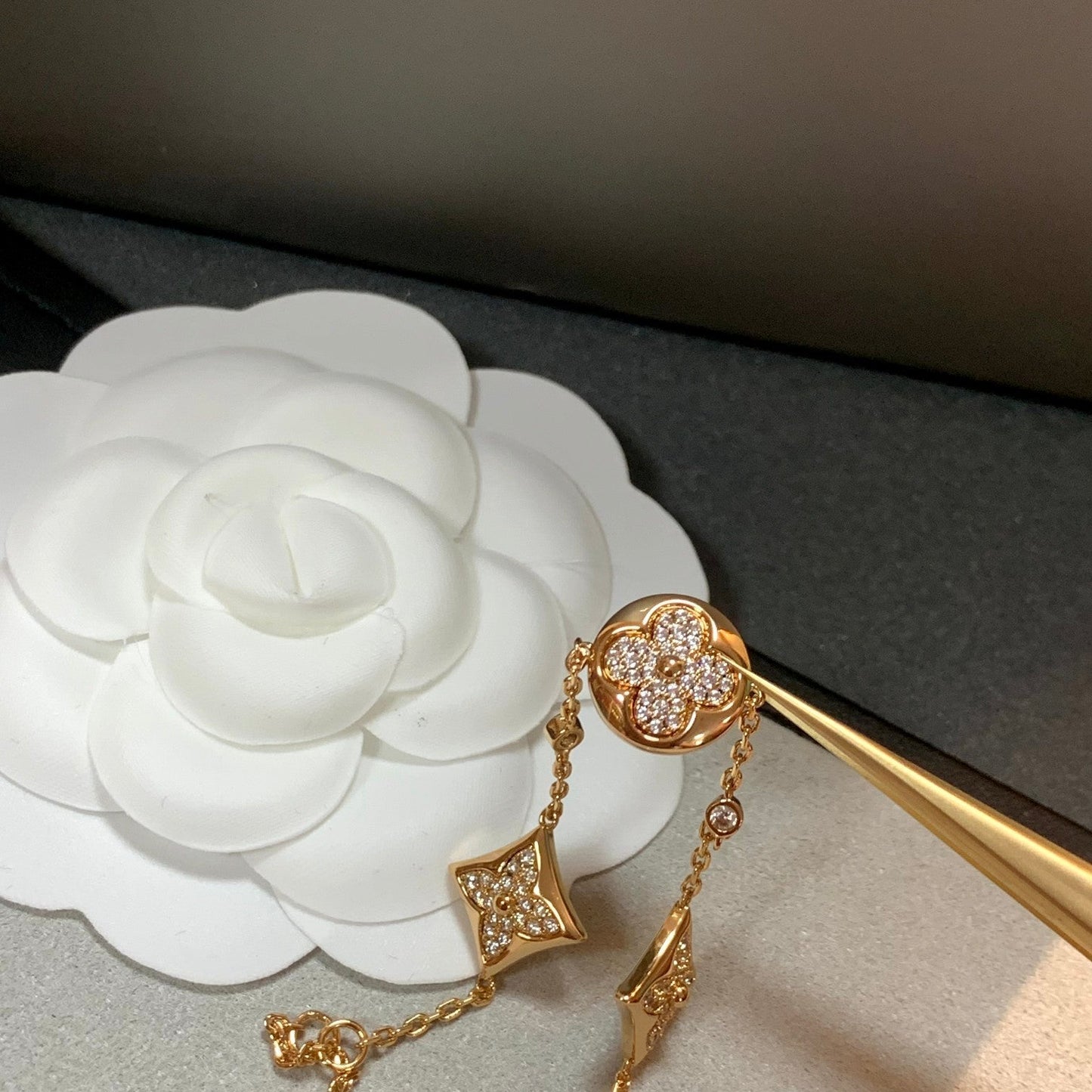 [Panda Jewelry]STAR AND SUN 4 MOTIFS GOLD DIAMONDS BRACELET