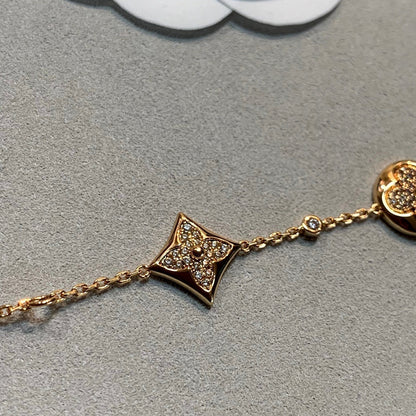 [Panda Jewelry]STAR AND SUN 4 MOTIFS GOLD DIAMONDS BRACELET
