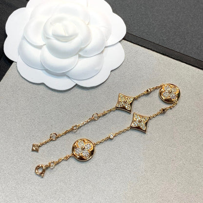 [Panda Jewelry]STAR AND SUN 4 MOTIFS GOLD DIAMONDS BRACELET
