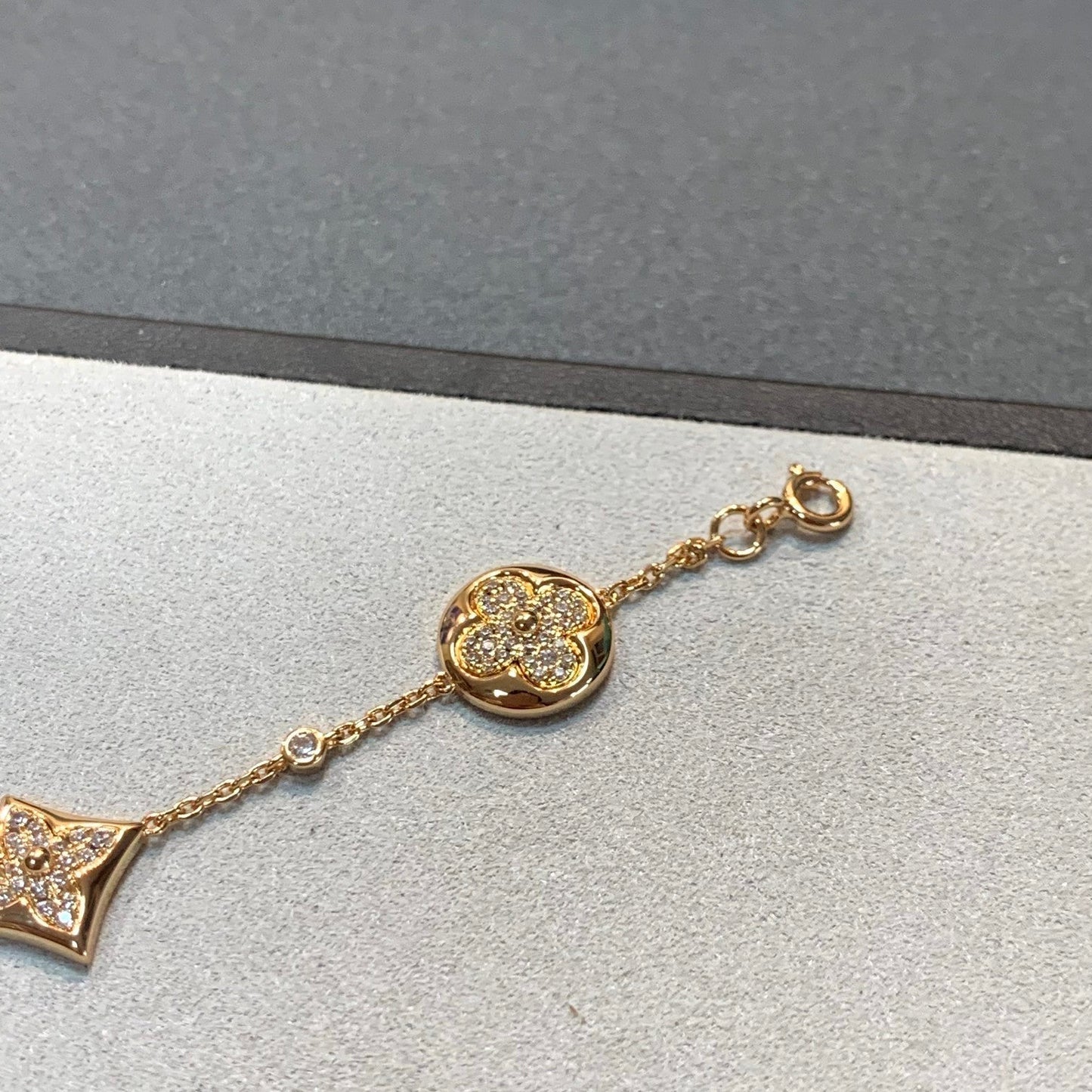 [Panda Jewelry]STAR AND SUN 4 MOTIFS GOLD DIAMONDS BRACELET