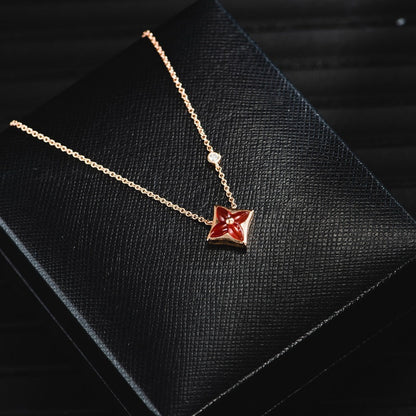 [Panda Jewelry]STAR NECKLACE PINK GOLD 1 DIAMOND