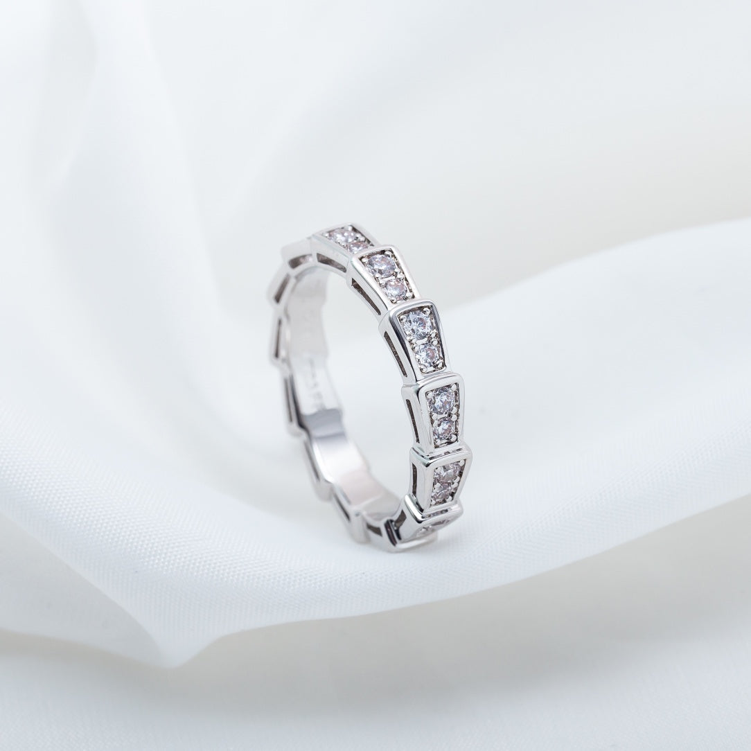 [Panda Jewelry]SERPENTI RING SILVER DIAMOND PAVED 3MM