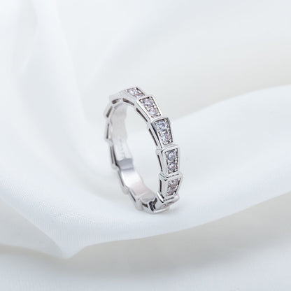 [Panda Jewelry]SERPENTI RING SILVER DIAMOND PAVED 3MM