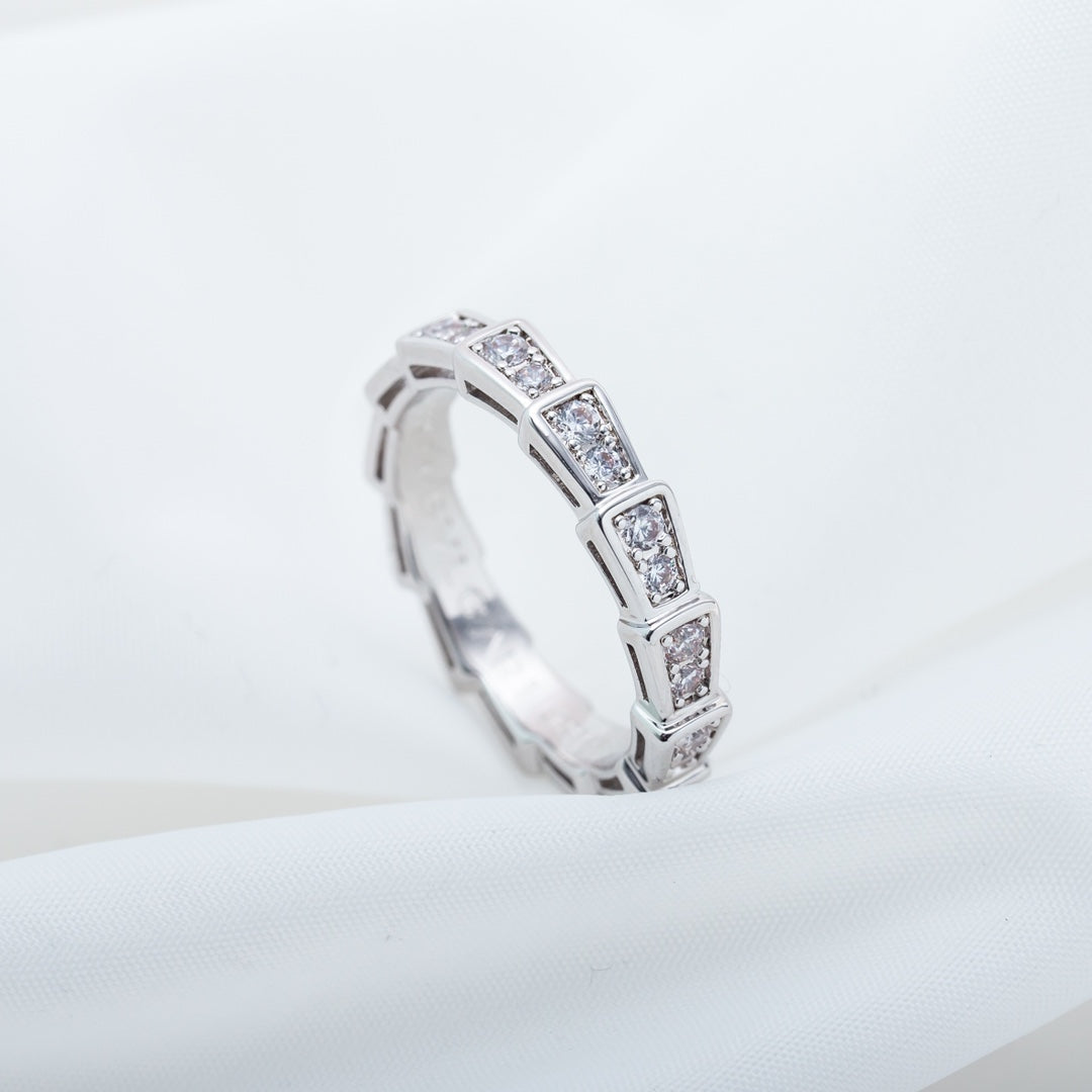 [Panda Jewelry]SERPENTI RING SILVER DIAMOND PAVED 3MM