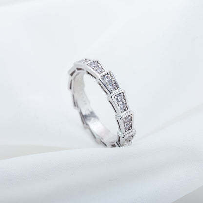 [Panda Jewelry]SERPENTI RING SILVER DIAMOND PAVED 3MM
