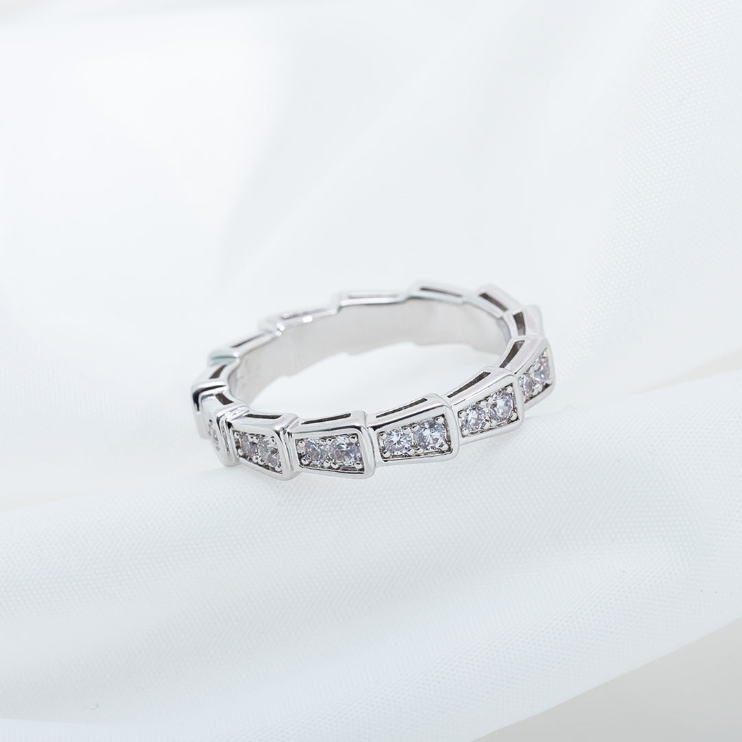 [Panda Jewelry]SERPENTI RING SILVER DIAMOND PAVED 3MM