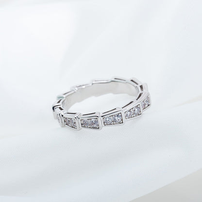 [Panda Jewelry]SERPENTI RING SILVER DIAMOND PAVED 3MM