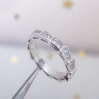 [Panda Jewelry]SERPENTI RING SILVER DIAMOND PAVED 3MM