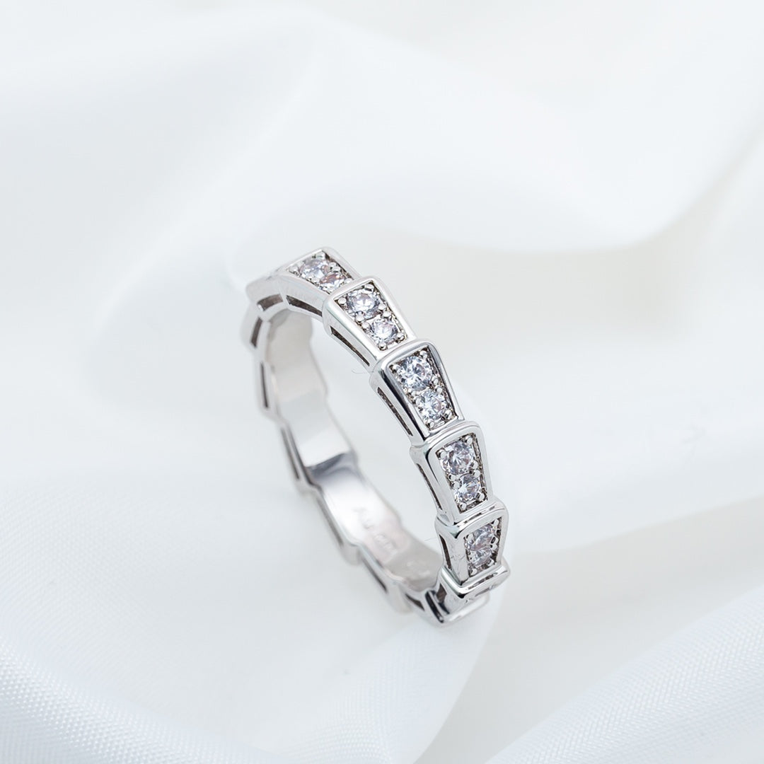 [Panda Jewelry]SERPENTI RING SILVER DIAMOND PAVED 3MM