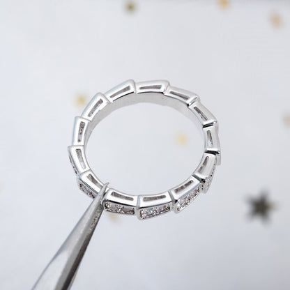 [Panda Jewelry]SERPENTI RING SILVER DIAMOND PAVED 3MM