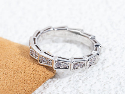 [Panda Jewelry]SERPENTI RING SILVER DIAMOND PAVED 3MM