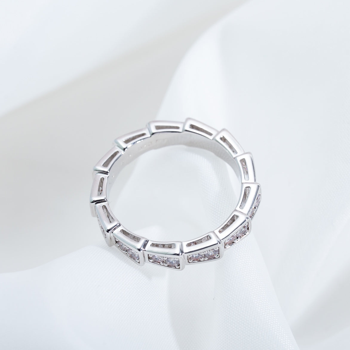 [Panda Jewelry]SERPENTI RING SILVER DIAMOND PAVED 3MM