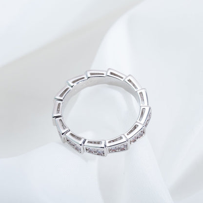 [Panda Jewelry]SERPENTI RING SILVER DIAMOND PAVED 3MM